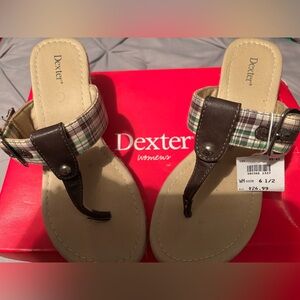 Dexter Women's Green and Brown Plaid Wedges